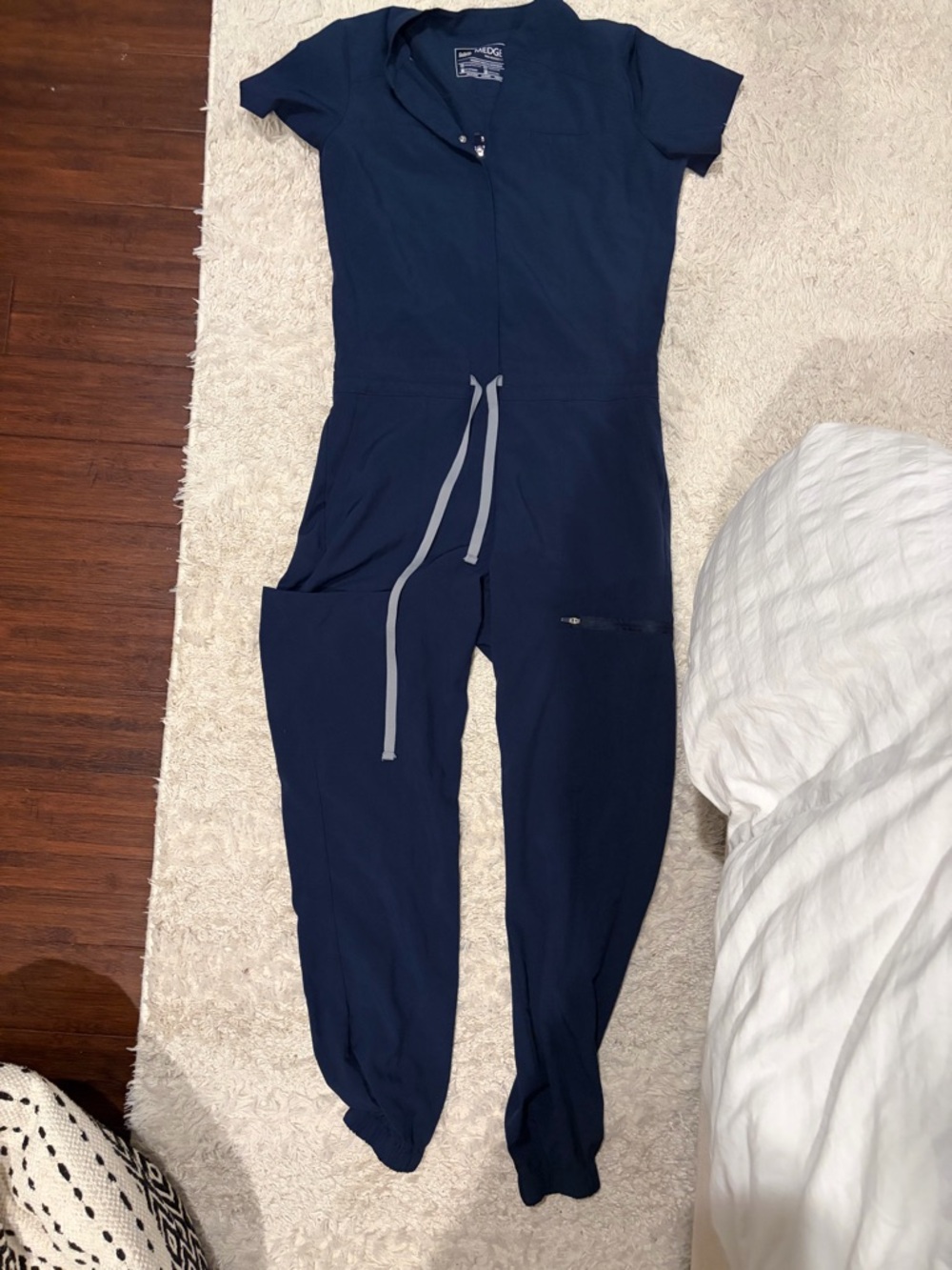 Medgear Navy Short-Sleeve Utility Scrub Jogger Jumpsuit